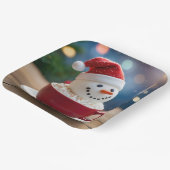 Christmas Snowman In Hot Cocoa Papieren Bordje (Gebogen)