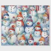 Christmas Snowman Kinder Cadeaupapier (Vlak)