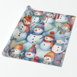 Christmas Snowman Kinder Cadeaupapier