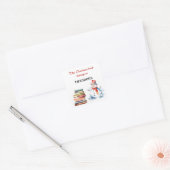 Christmas Snowman Kinder Dit boek hoort bij naam Vierkante Sticker (Envelop)