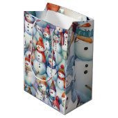 Christmas Snowman Kinder Medium Cadeauzakje (Voorkant Gekanteld)