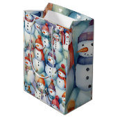 Christmas Snowman Kinder Medium Cadeauzakje (Achterkant Gekanteld)