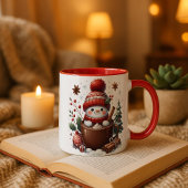 Christmas Snowman Mug, Hot Cocoa Festive Winter Ar Mok