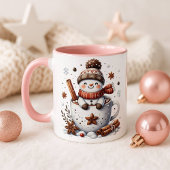 Christmas Snowman Mug, Hot Cocoa Festive Winter Ar Mok