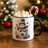 Christmas Snowman Mug, Hot Cocoa Festive Winter Ar Mok