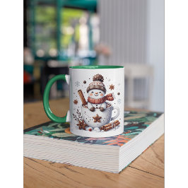 Christmas Snowman Mug, Hot Cocoa Festive Winter Ar Mok