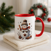 Christmas Snowman Mug, Hot Cocoa Festive Winter Ar Mok