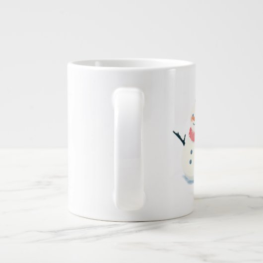 Christmas Snowman Mug – Twinkling Holiday Cocoa Grote Koffiekop (Achterkant)