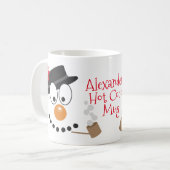 Christmas Snowman Personalize Fun Hot Cocoa or Koffiemok (Voorkant links)