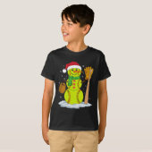 Christmas Snowman Softbyll Pitcher Boys Kids Teens T-shirt (Voorkant volledig)