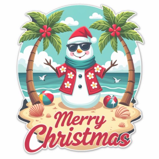 christmas Snowman Sticker (Voorkant)