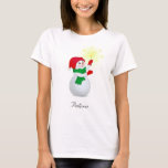 Christmas Snowman T-shirt<br><div class="desc">Kerstsneeuwman. Geloof dat tekst gepersonaliseerd kan worden.</div>
