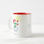 Christmas Snowman T-shirt Tweekleurige Koffiemok (Voorkant links)