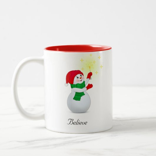 Christmas Snowman T-shirt Tweekleurige Koffiemok (Links)