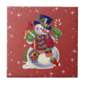 Christmas Snowman tegel Tegeltje (Voorkant)