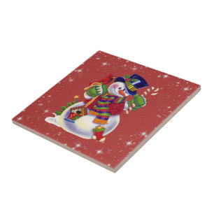 Christmas Snowman tegel Tegeltje