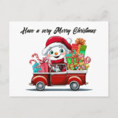 Christmas snowman tekst toevoegen waterverf Vakant Feestdagenkaart (Voorkant)