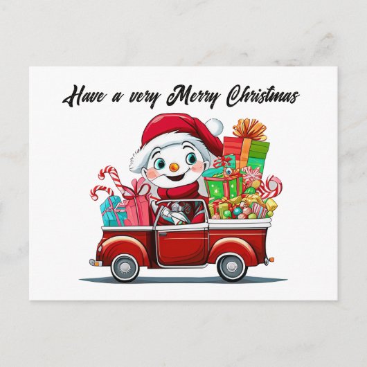 Christmas snowman tekst toevoegen waterverf Vakant Feestdagenkaart (Voorkant)