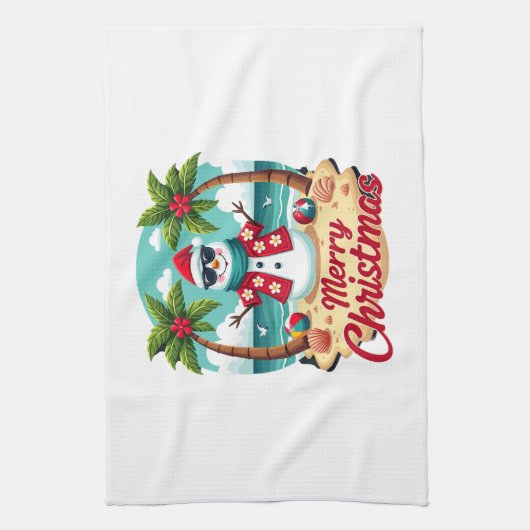 christmas Snowman Theedoek (Verticaal)