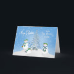 CHRISTMAS - Snowman - van de hele gang Feestdagen Kaart<br><div class="desc">Dit is een ideale kaart om naar al je vrienden en familie te sturen die zeker een glimlach op hun gezichten heeft met deze charmante sneeuwpopfamilie.</div>