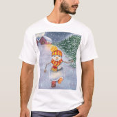 Christmas snowman walking t-shirt (Voorkant)