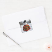 Christmas Snowman Wearing an Ugly Sweater Vierkante Sticker (Envelop)