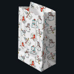 Christmas Snowman White Klein Cadeauzakje<br><div class="desc">Deze witte geschenktas heeft een schattig sneeuwmanpatroon. Geweldig voor kinderen van alle leeftijden. Dit ontwerp bevat A.I.</div>