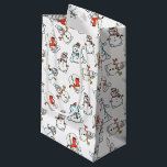 Christmas Snowman White Klein Cadeauzakje<br><div class="desc">Deze witte geschenktas heeft een schattig sneeuwmanpatroon. Geweldig voor kinderen van alle leeftijden. Dit ontwerp bevat A.I.</div>