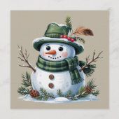 Christmas Snowman Winter Season Holiday Kaart (Voorkant)
