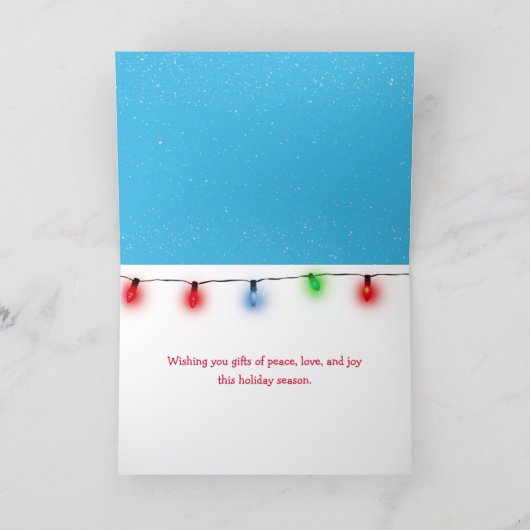 Christmas Snowman With JOY Text Kaart (Binnen)