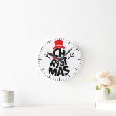 Christmas Snowman Word Art Ronde Klok (Huis)