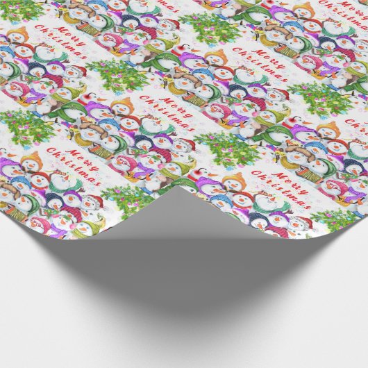 Christmas Snowmans inpakpapier (Hoek)