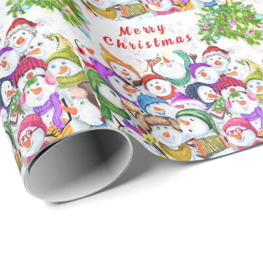 Christmas Snowmans inpakpapier (Rol Hoek)