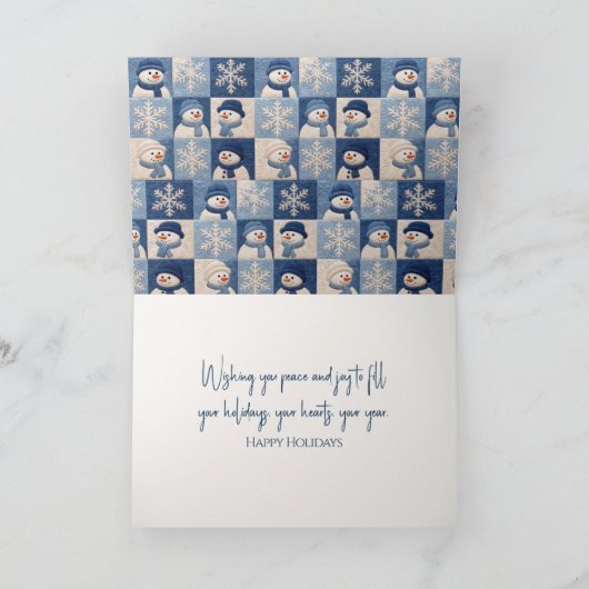 Christmas Snowmen and Snowflakes Quilt Pattern Kaart (Binnen)