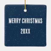 Christmas Snowmen and Snowflakes Quilt Pattern Keramisch Ornament (Achterkant)