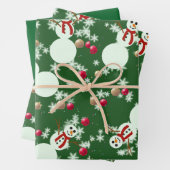 Christmas Snowmen Inpakpapier Vel (In situ)