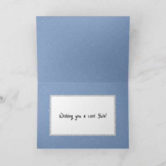 Christmas Snowmen Melting Around a Campfire Kaart (Binnen)