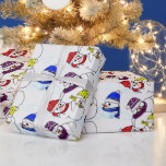 CHRISTMAS SNOWMEN OP PLAY CADEAUPAPIER<br><div class="desc">Deze schattige kleine sneeuwpoppen spelen leuk in de kou van de winter Internationale kunstenaar Jo-Ann Newby Hayden</div>