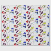 CHRISTMAS SNOWMEN OP PLAY CADEAUPAPIER (Vlak)