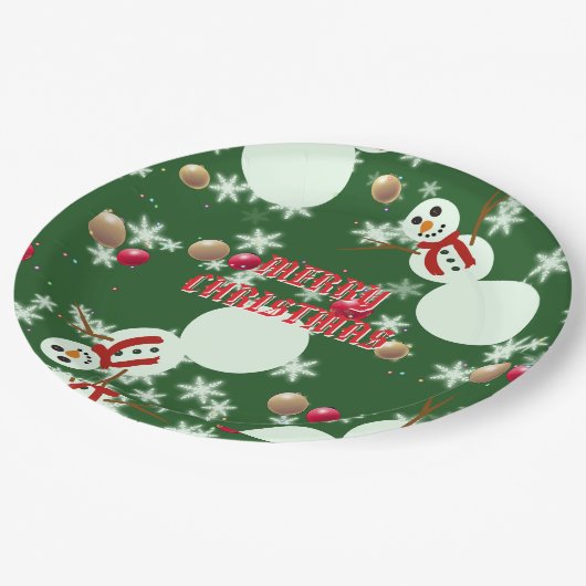Christmas Snowmen Papieren Bordje (Gekanteld)