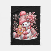 Christmas Snowperson  Fleece Deken (Voorkant)