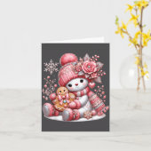 Christmas Snowperson  Kaart (Gele Bloem)