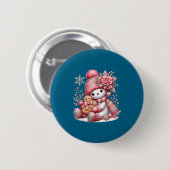 Christmas Snowperson  Ronde Button 5,7 Cm (Voorkant /achterkant)