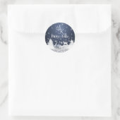 Christmas Snowy Fairy Tale Fantasy Forest Monogram Ronde Sticker (Tas)