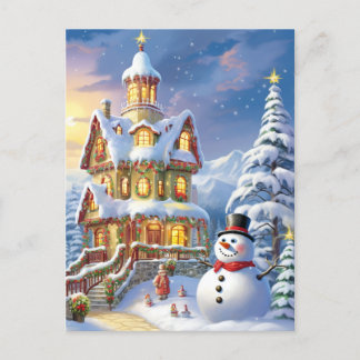 Christmas Snowy House Briefkaart