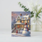 Christmas Snowy House Briefkaart (Staand voorkant)