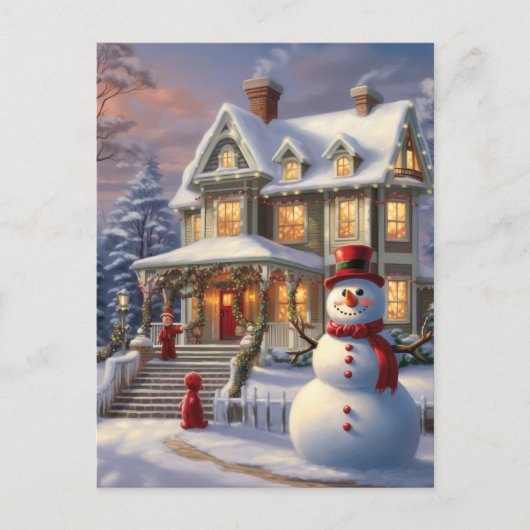 Christmas Snowy House Briefkaart (Voorkant)