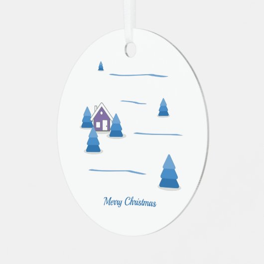 Christmas Snowy Landscape Ornament (Voorkant links)