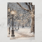 Christmas Snowy Night Feestdagenkaart (Voorkant / Achterkant)
