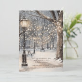 Christmas Snowy Night Feestdagenkaart (Staand voorkant)